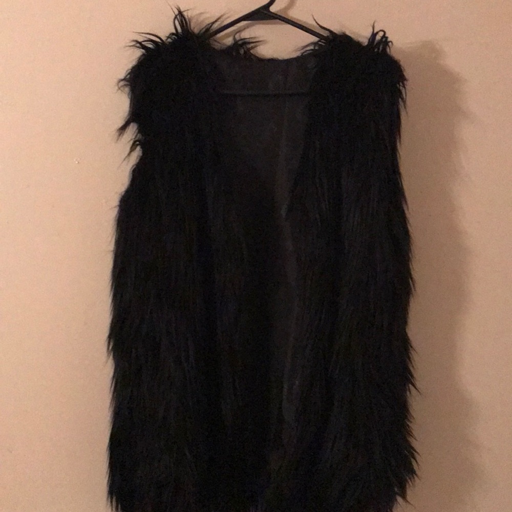 Black fur vest